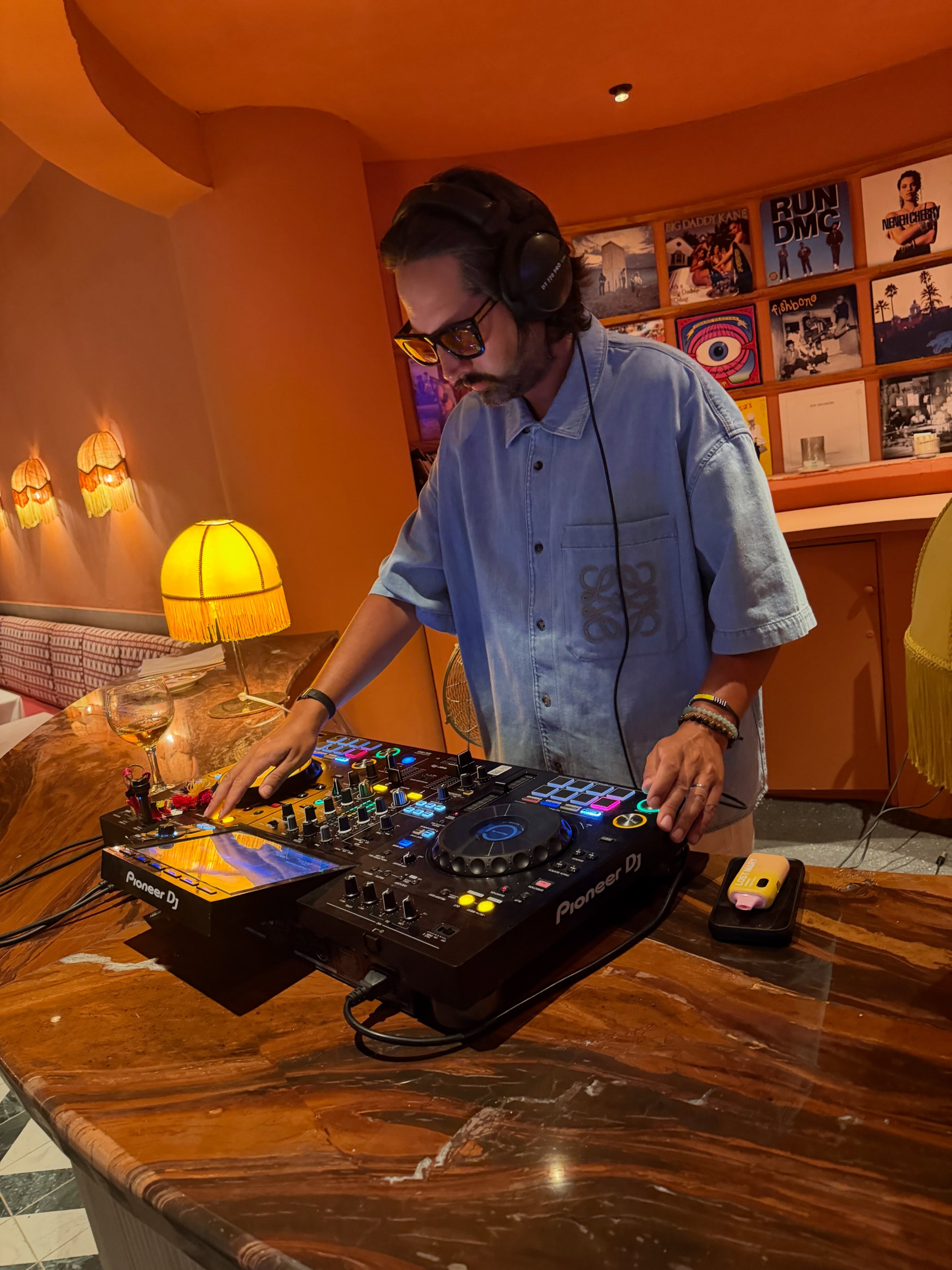 Mixing live at a bar with a DJ controller